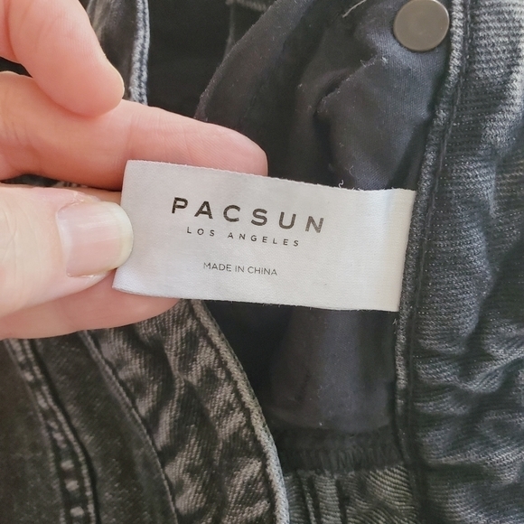 7181 * PacSun Mom Jeans Denim Black Gray Size 25 - Picture 4 of 12
